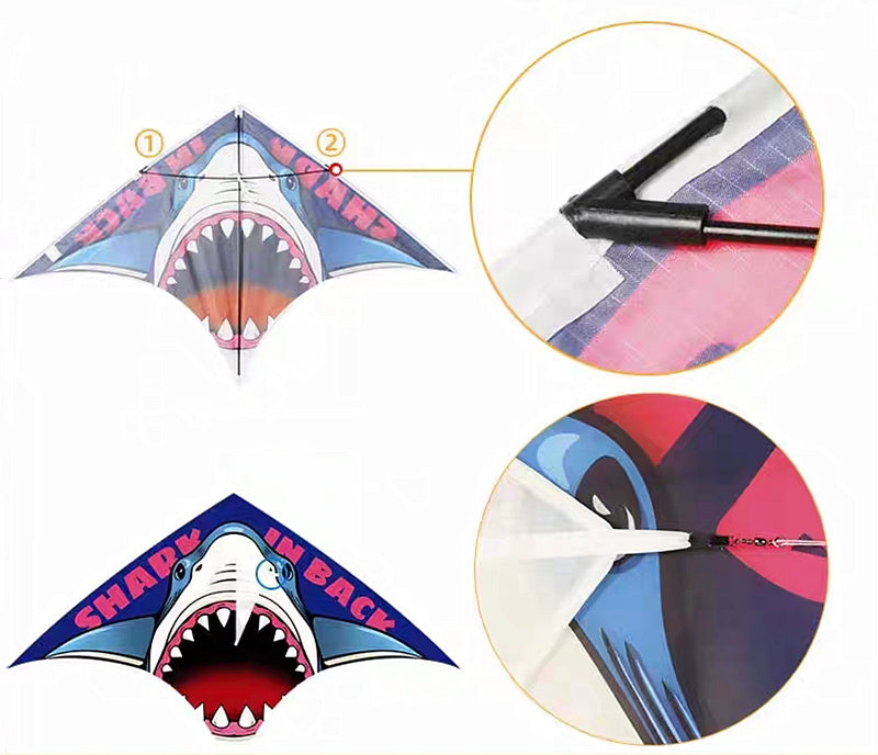 Free Shipping Shark kites flying toys for children kites outdoor sports kites line professional kite flying fish power kite Toys