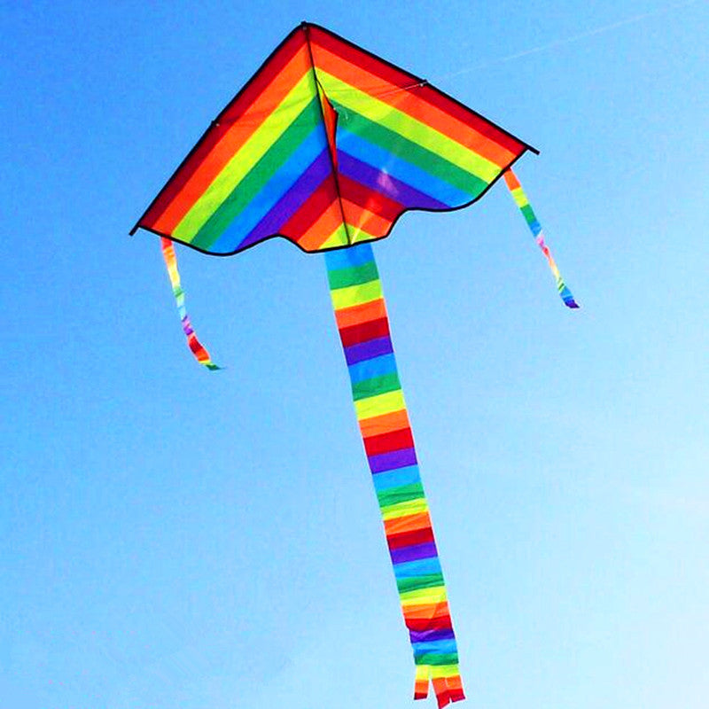 free shipping 10pcs/lot rainbow children kite wholesale nylon kite factory outdoor toys kite flying eagle weifang kite line