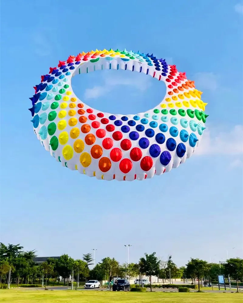 free shipping 15m ring kites flying outdoor professional winds kites rainbow kites dragon paragliding display kite factory ikite