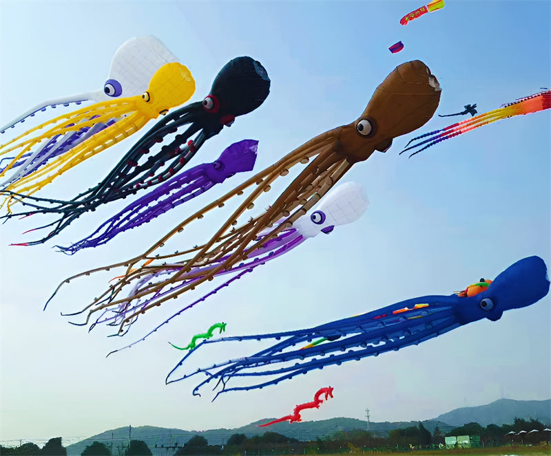 Free Shipping 20m octopus kites pendant flying kites for adults inflatable toys wind kites large outdoor games paragliding