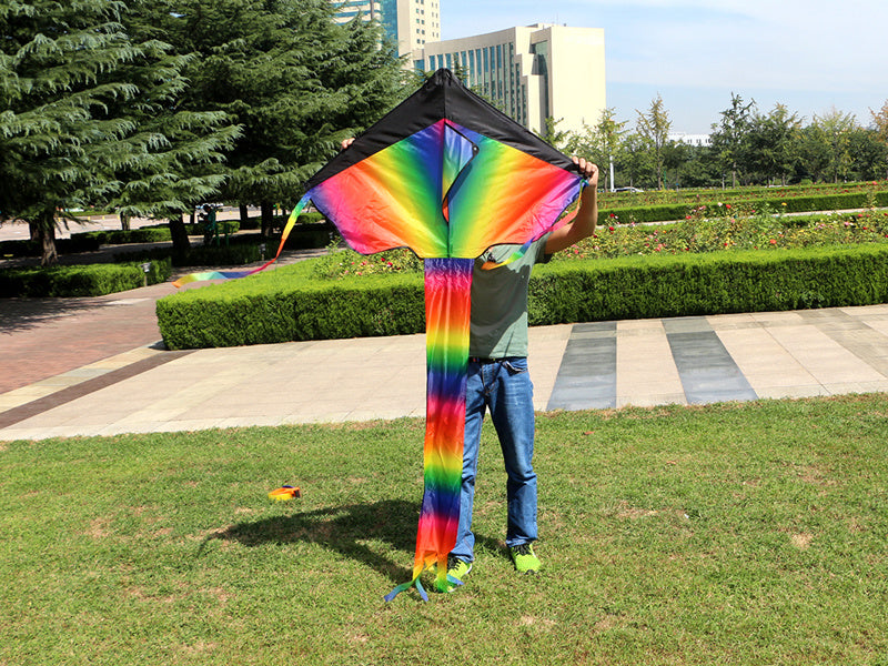 free shipping 10pcs/lot rainbow children kite wholesale nylon kite factory outdoor toys kite flying eagle weifang kite line
