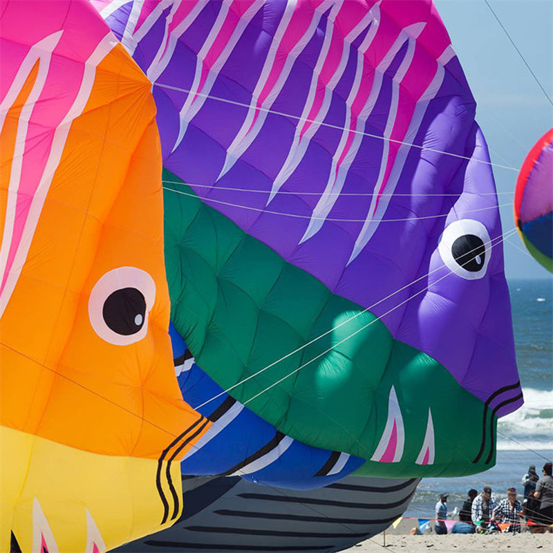 Free Shipping 5m Tropical Fish Kite Line Laundry Pendant Soft Inflatable Show Kite for Kite Festival 30D Ripstop Nylon Fabric with Bag