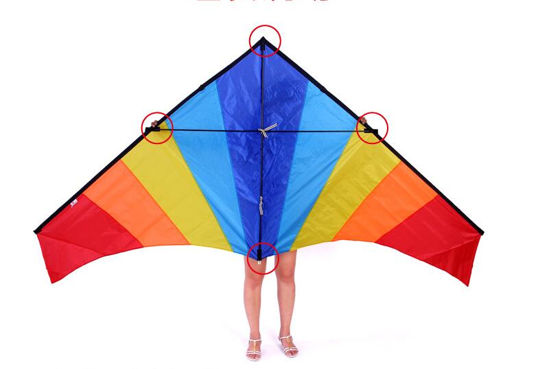 free shipping 180cm rainbow kite flying toys outdoor fun large delta kites windsocks kite string reel for adults kites factory