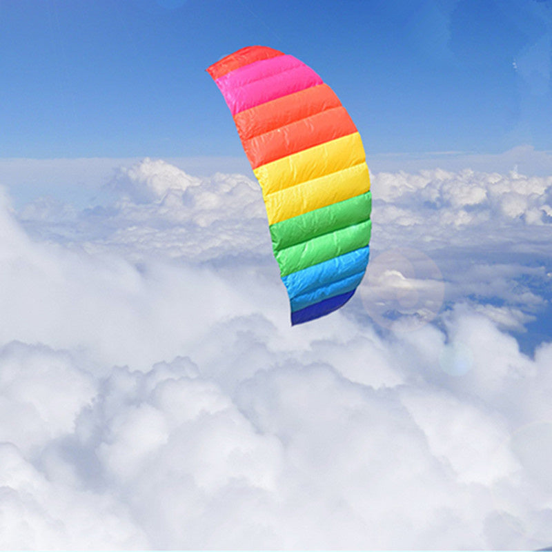 free shipping 210cm dual line sport power kite flying for new beginner parachute rainbow umbrella nylon fabric paraglider koi
