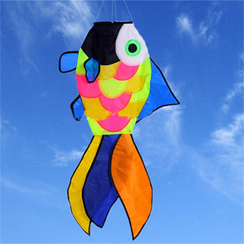 free shipping large fish windsocks kite tails ripstop nylon fabric eagle kite flying parachute weifang kite kids toys factory