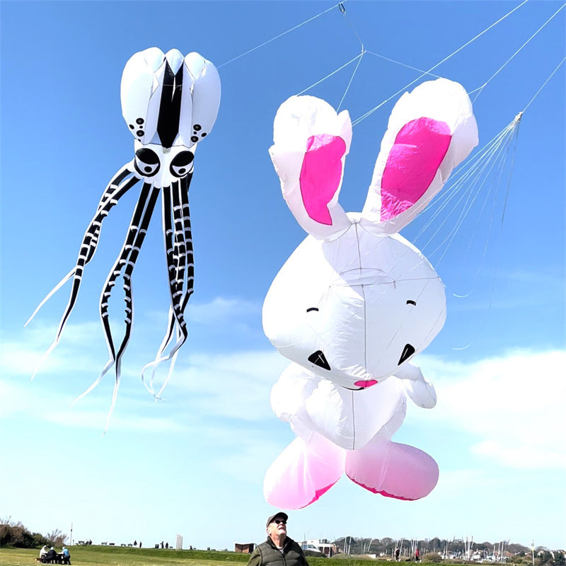 Free Shipping 5m Rabbit Kite Line Laundry Pendant Soft Inflatable Show Kite for Kite Festival 30D Ripstop Nylon Fabric with Bag
