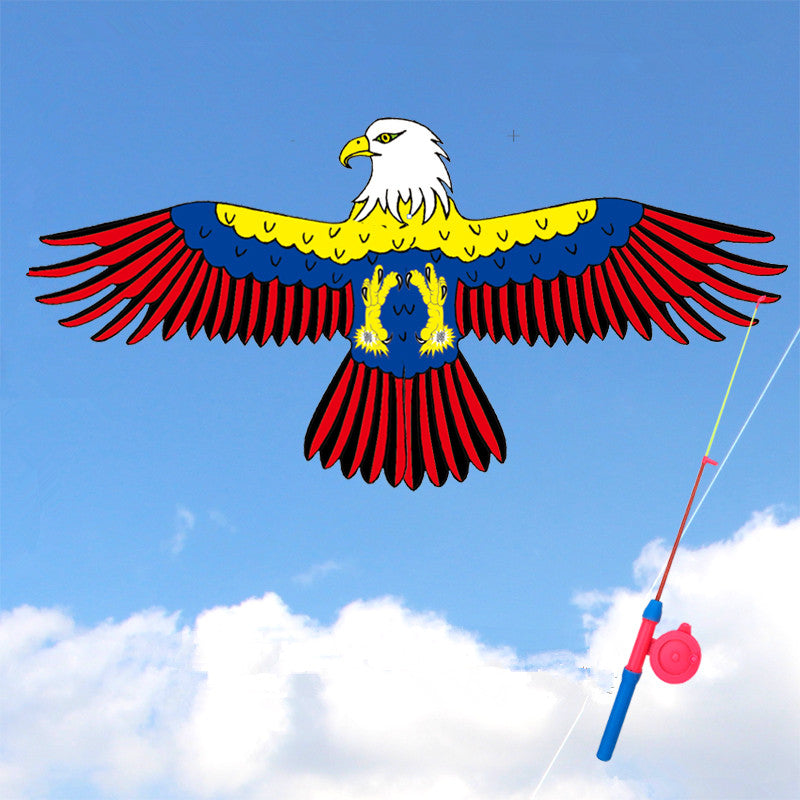 free shipping PE mini kites flying for children kite line 3d kite pocket kite for kids fishing rod dynamic wing eagle kite toys