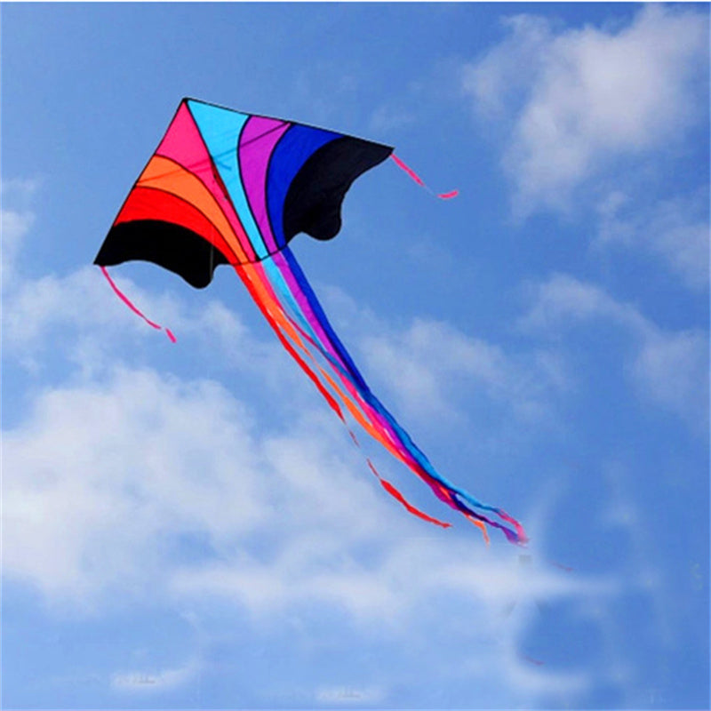 free shipping flying rainbow kite nylon fabric line kids kites factory outdoor toys large kite reel delta kite for adults kites