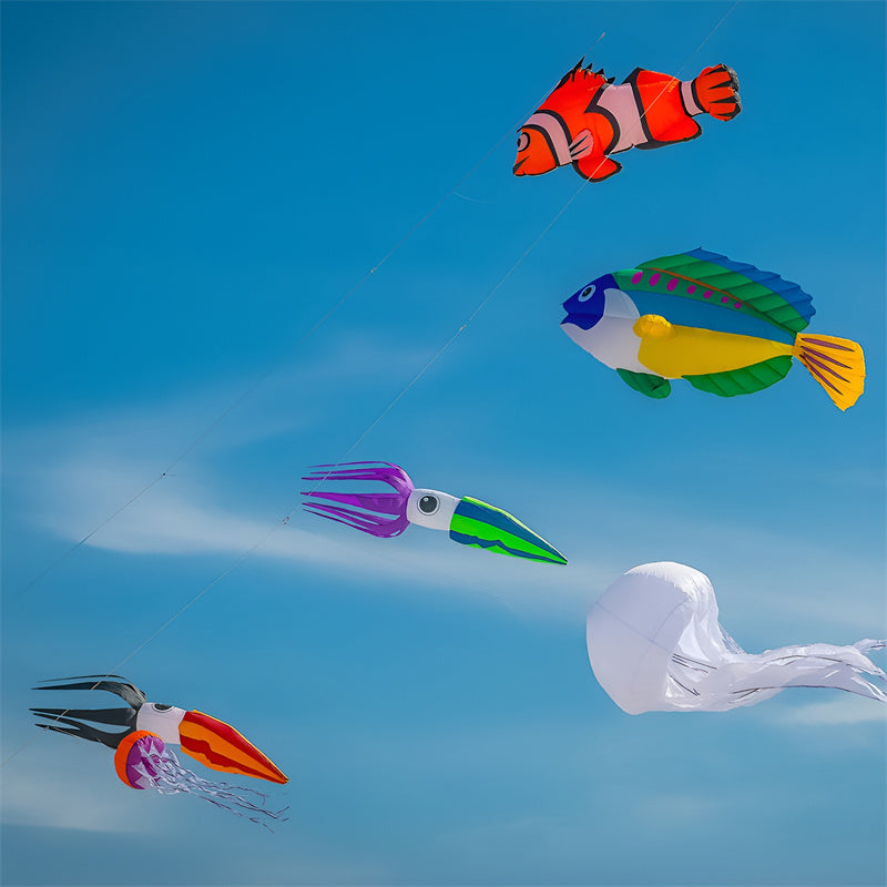 Free Shipping 3m Squid Kite Line Laundry Pendant Soft Inflatable Show Kite for Kite Festival Best 30D Ripstop Nylon Fabric with Bag