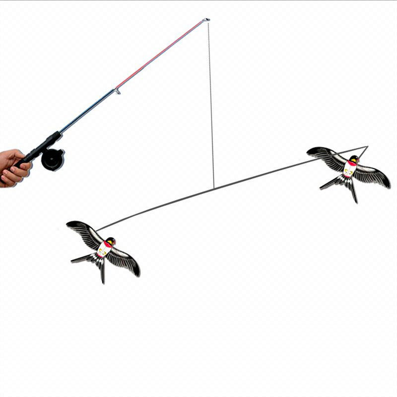 free shipping pole swallow kite mini kites flying for adults kite line 3d kite pocket kite for kids fishing rod dynamic wings