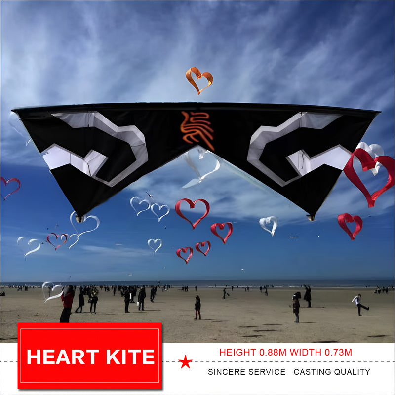 New Arrival 3D Solid Heart Kite High Quality 0.88m Love Heart Shape Single Line Kites for Adults and Kids