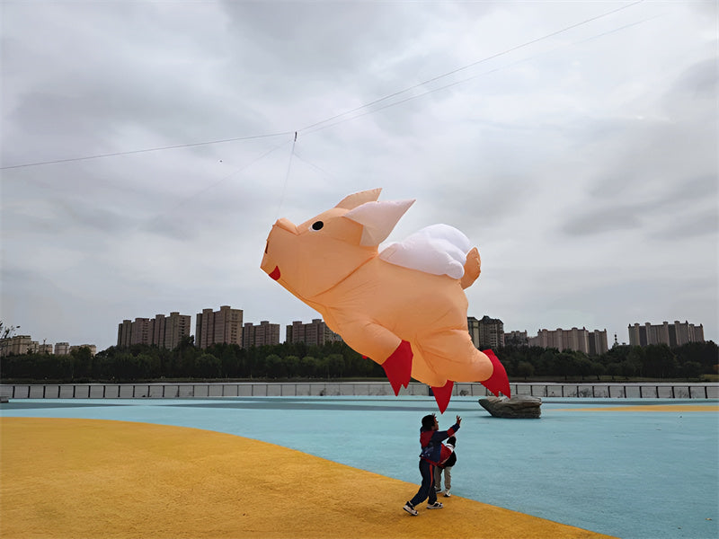 Free Shipping inflatable kites show giant kite pendant pig kites flying toys for adults kites reel large outdoor games soft kite