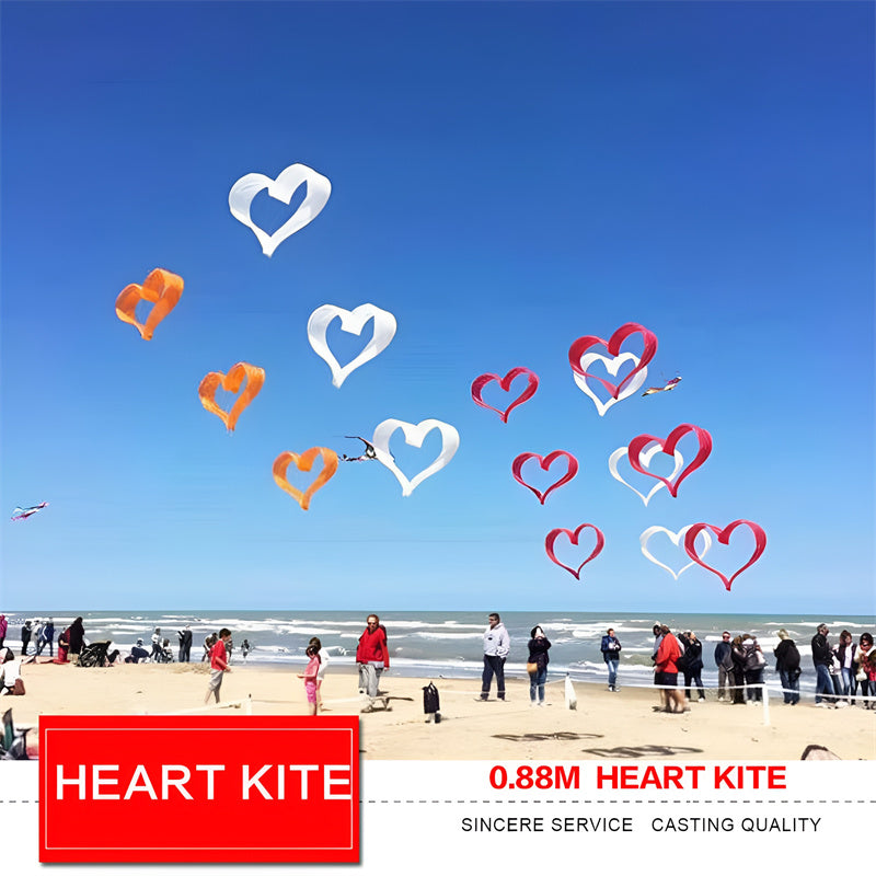 New Arrival 3D Solid Heart Kite High Quality 0.88m Love Heart Shape Single Line Kites for Adults and Kids