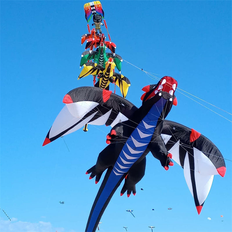 Free Shipping 6.5m Dragon Kite Line Laundry Pendant Soft Inflatable Show Kite for Kite Festival 30D Ripstop Nylon Fabric with Bag