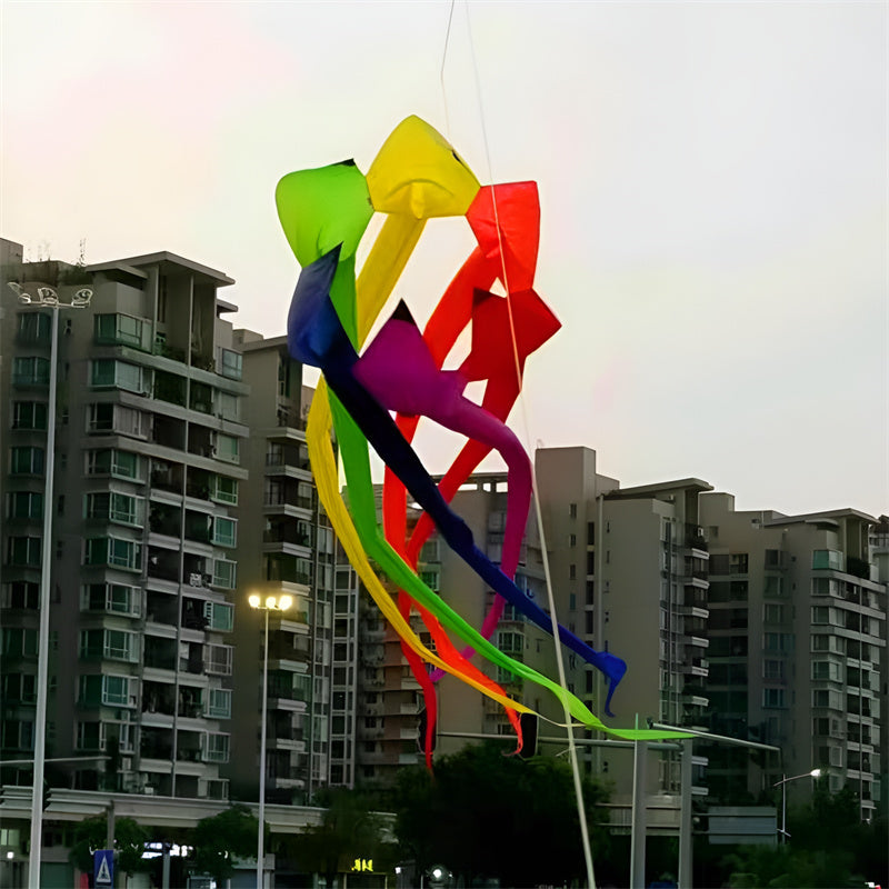 free shipping high quality 6m rainbow windsock kite flying large kites adult kite reel ripstop nylon kite wind kites bat kites