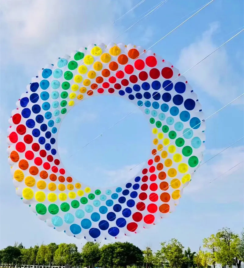 free shipping 15m ring kites flying outdoor professional winds kites rainbow kites dragon paragliding display kite factory ikite