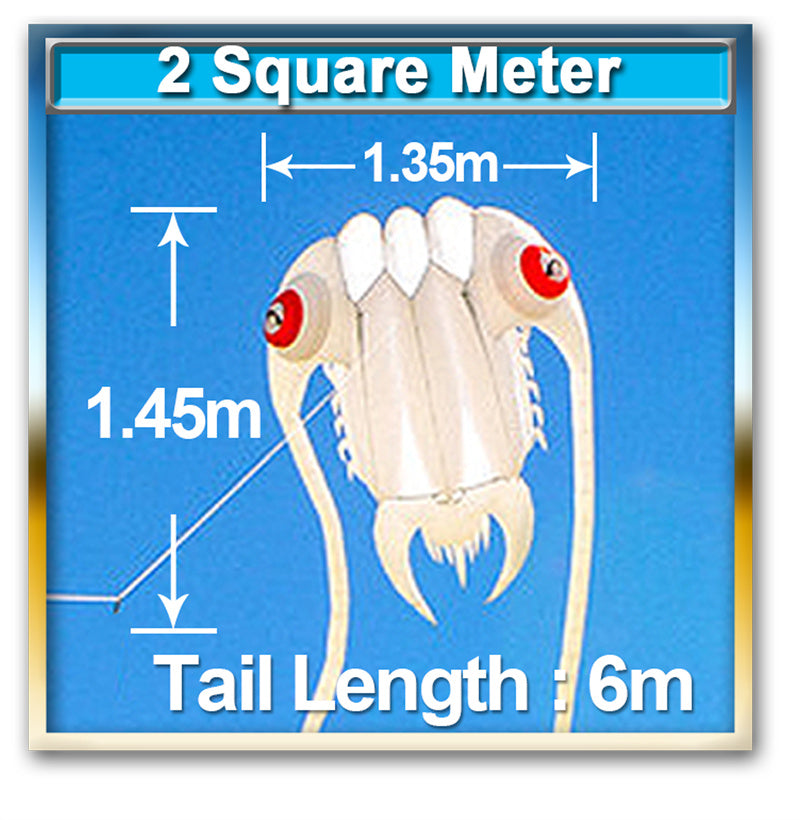 7sqm Big Trilobite Kite Pilot Lifter Line Laundry Soft Inflatable Show Kite for Kite Festival 30D Ripstop Nylon with Bag