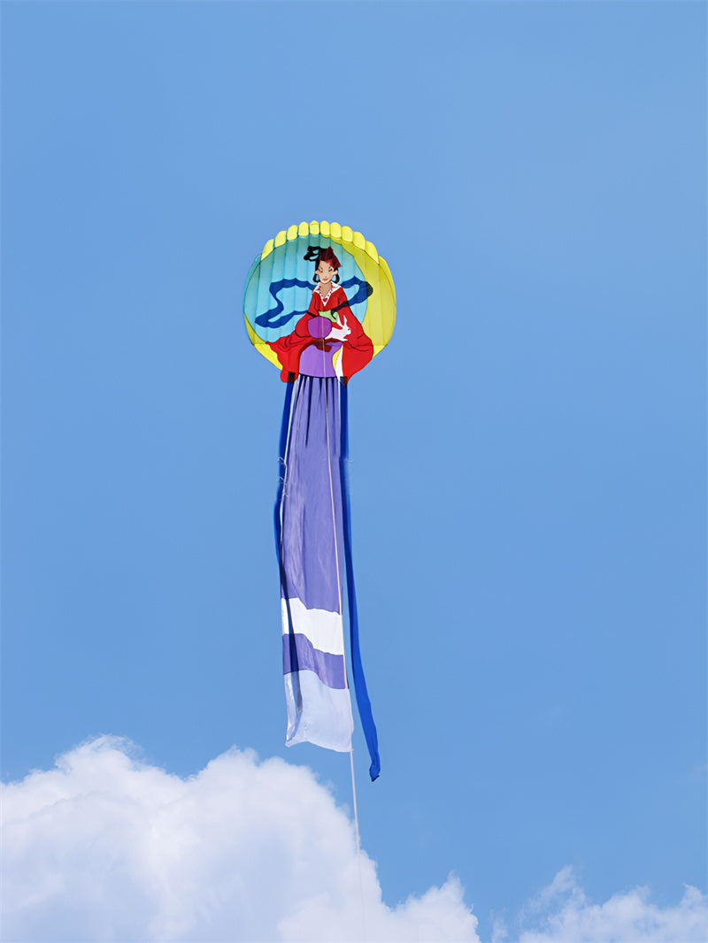 free shipping 12m traditional kites moon fairy maiden kite flying soft kite factory walk in sky inflatable kites factory koi