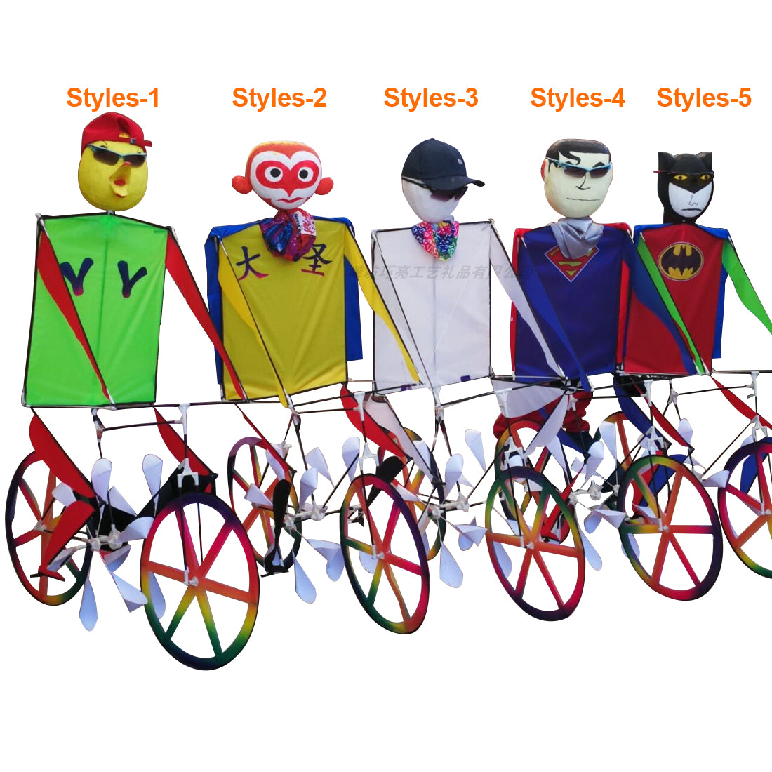 Free Shipping Dynamic Bicycle Kite 1.2m*1.5m Line Laundry Single Line Show Kite for Kite Festival 30D Ripstop Nylon with Bag