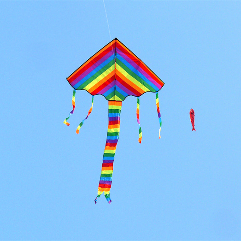 free shipping 10pcs/lot rainbow children kite wholesale nylon kite factory outdoor toys kite flying eagle weifang kite line