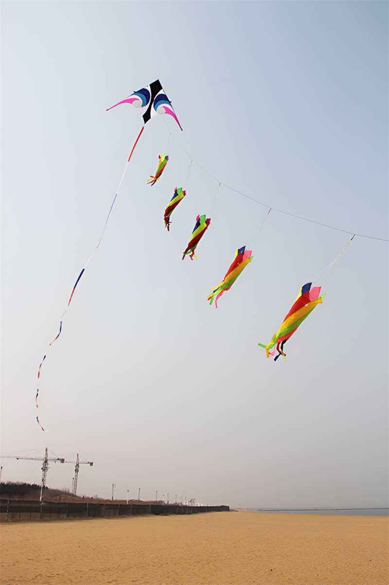 free shipping giant kites windsocks rainbow high tails weifang kites pendant kites accessories sports entertainment rabiolas