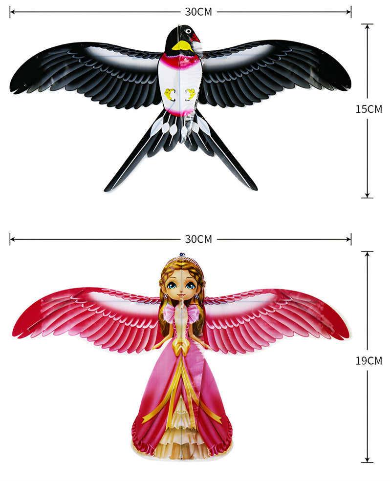free shipping 2pcs/lot mini kites flying for children kite line 3d kite pocket kite for kids fishing rod dynamic wing PE kite