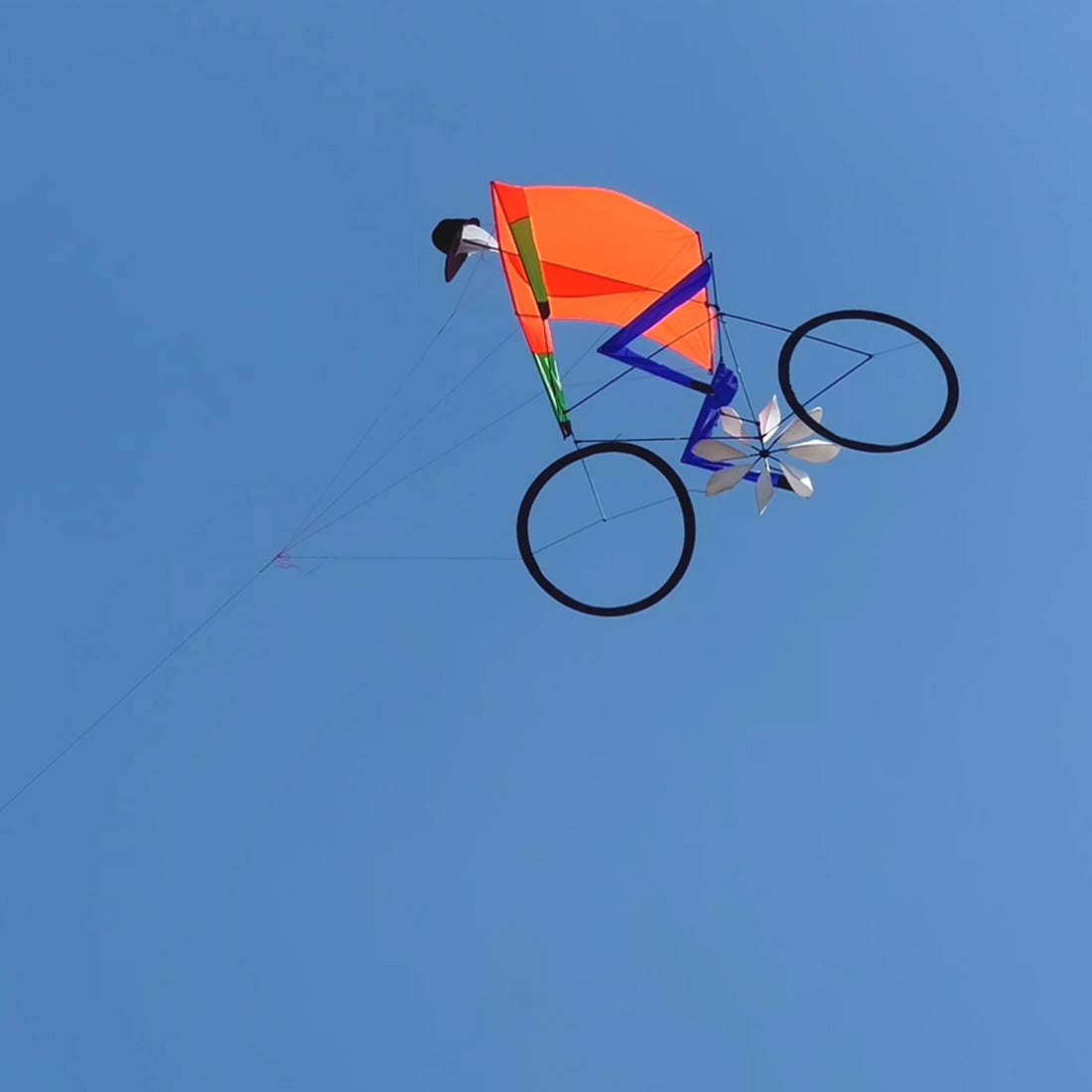 Free Shipping Dynamic Bicycle Kite 1.2m*1.5m Line Laundry Single Line Show Kite for Kite Festival 30D Ripstop Nylon with Bag
