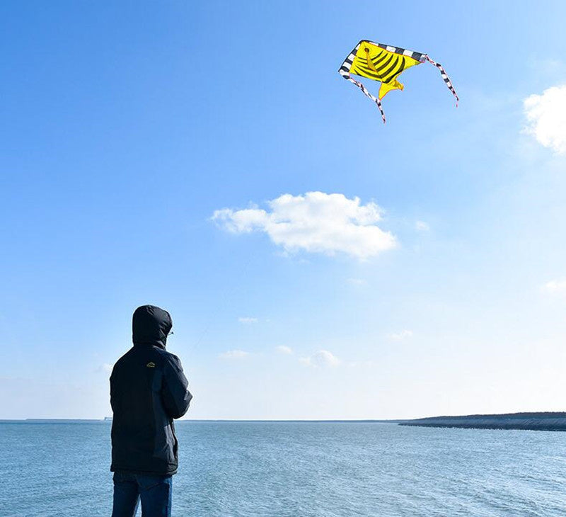 free shipping 10pcs fish kite factory wholesale outdoor flying toy kites for adults kids kite line nylon kite reel new toys