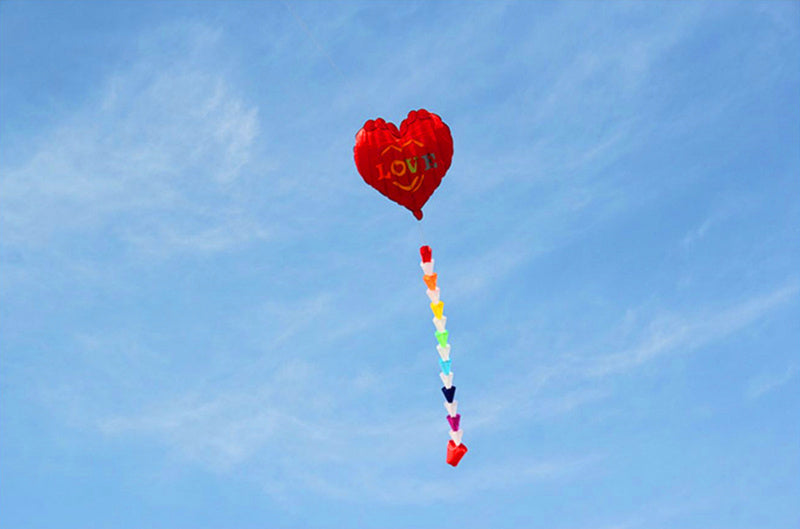free shipping inflatable kites heart kites fly nylon fabric kite weifang kite string steering kite outdoor toys for adults kites