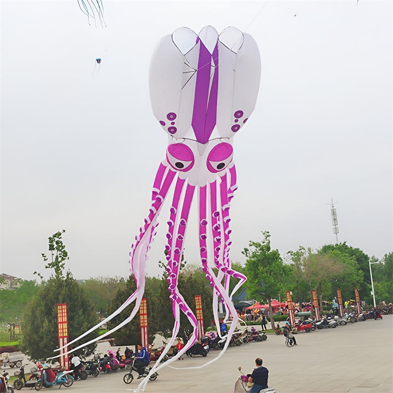 Free Shipping 12m~18m Giant Octopus Kite 3D Huge Single Line Soft Inflatable Kite Festival Show Kite 30D Ripstop Nylon Fabric with Bag