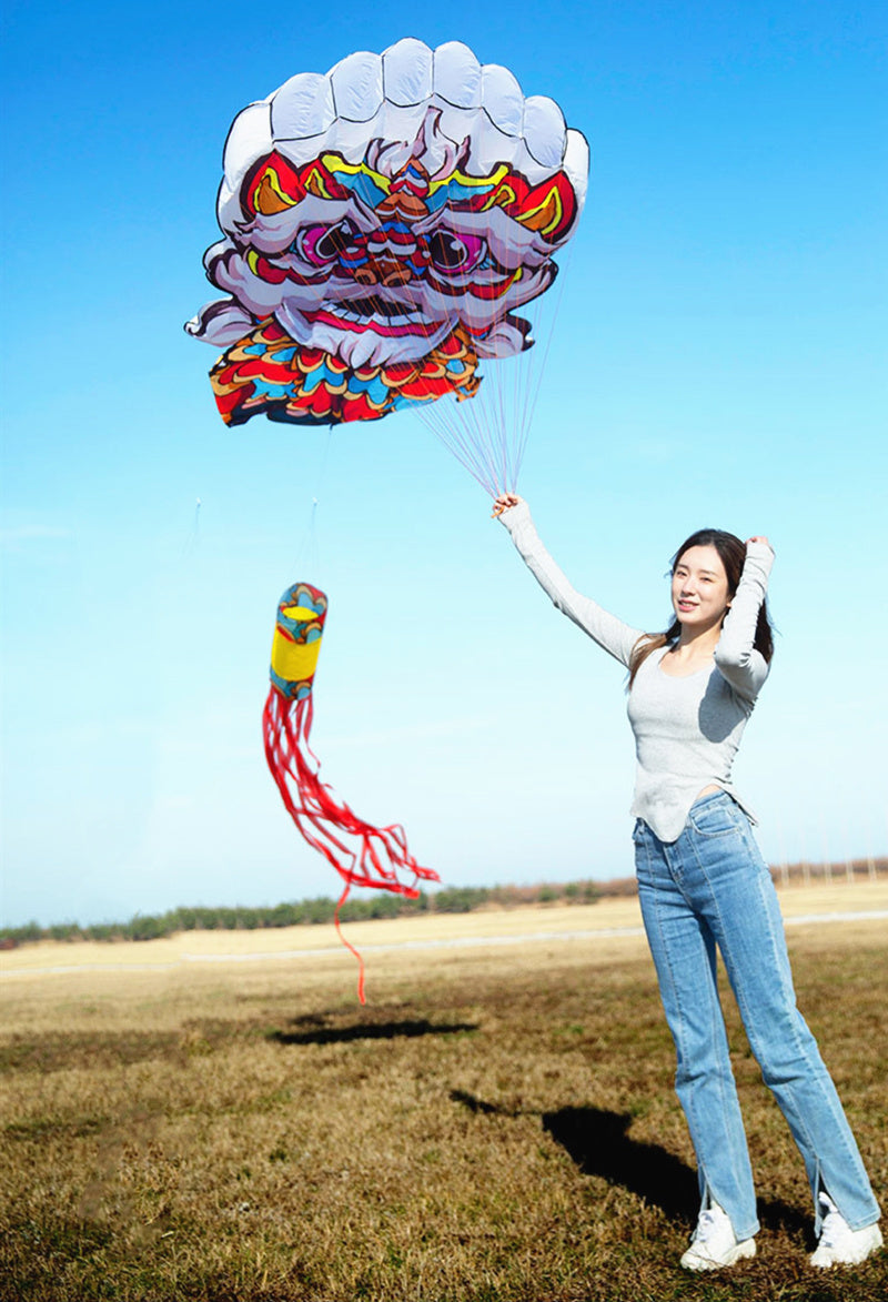free shipping lion kite flying soft kite for adults kites line traditional kite professional kite flying dragon ripstop parplan