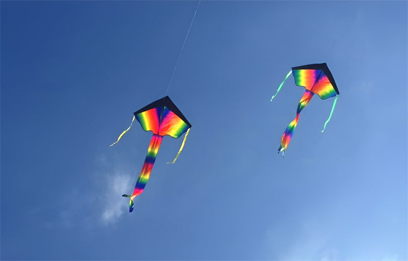 free shipping 10pcs/lot rainbow children kite wholesale nylon kite factory outdoor toys kite flying eagle weifang kite line