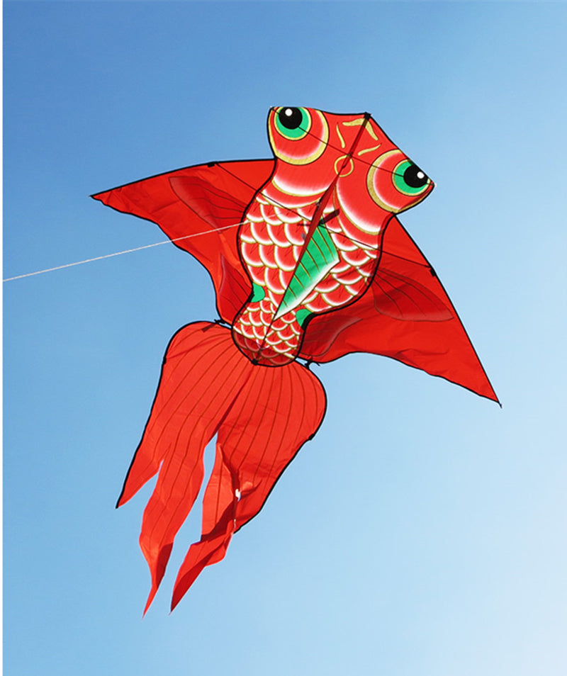 free shipping goldfish kite flying traditional swallow kite string line for children kites fish kites kids toys outdoor game koi