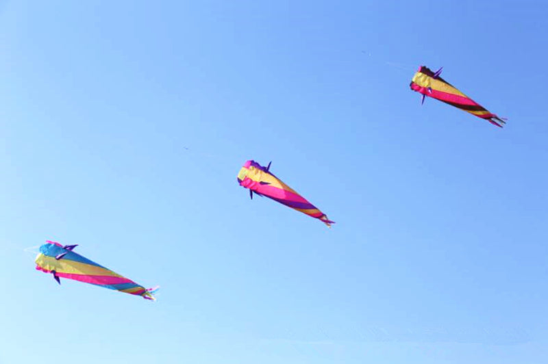 free shipping large kite windsocks kite tails ripstop nylon fabric inflatable kite accessories 3d kite pendant kite trilobites
