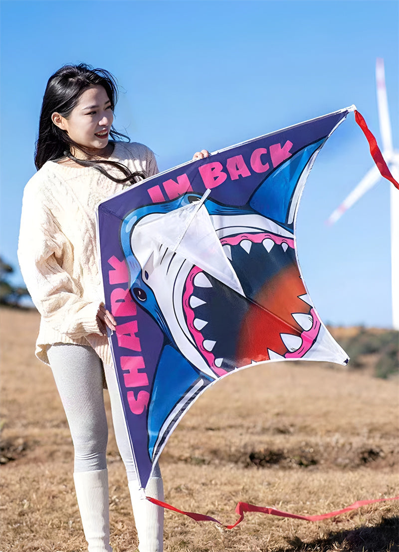 Free Shipping Shark kites flying toys for children kites outdoor sports kites line professional kite flying fish power kite Toys