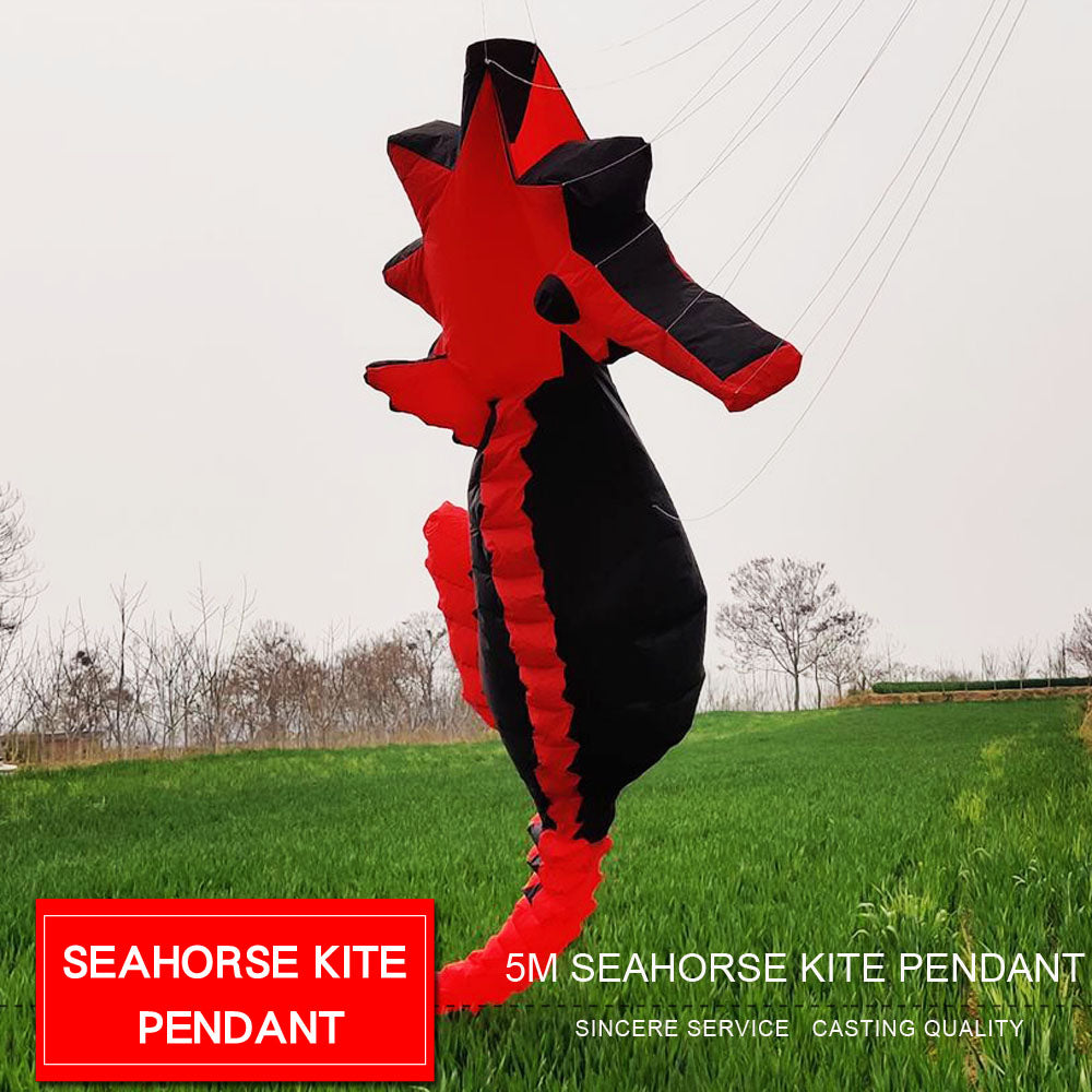 High Quality 5m Seahorse Kite Pendant for Audlts Outdoor Fun Soft Inflatable Show Kites Line Laundry Toys