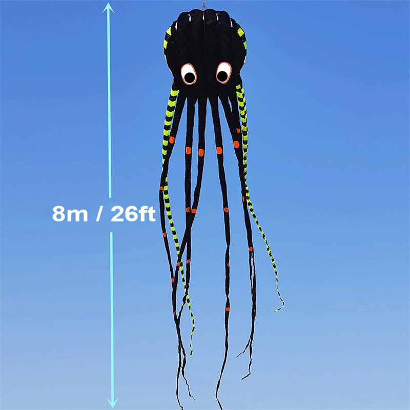 Free Shipping 13color Big Octopus Kite 8m Large Single Line Soft Inflatable Kite 30D Ripstop Polyester Fabric with Bag