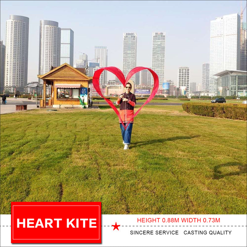 New Arrival 3D Solid Heart Kite High Quality 0.88m Love Heart Shape Single Line Kites for Adults and Kids