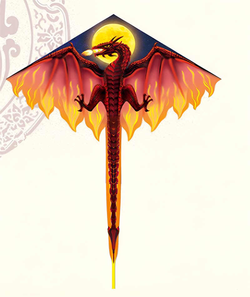 free shipping new flame dragon kite breeze easy to fly children's kite net red kite wheel adult beginner's kite