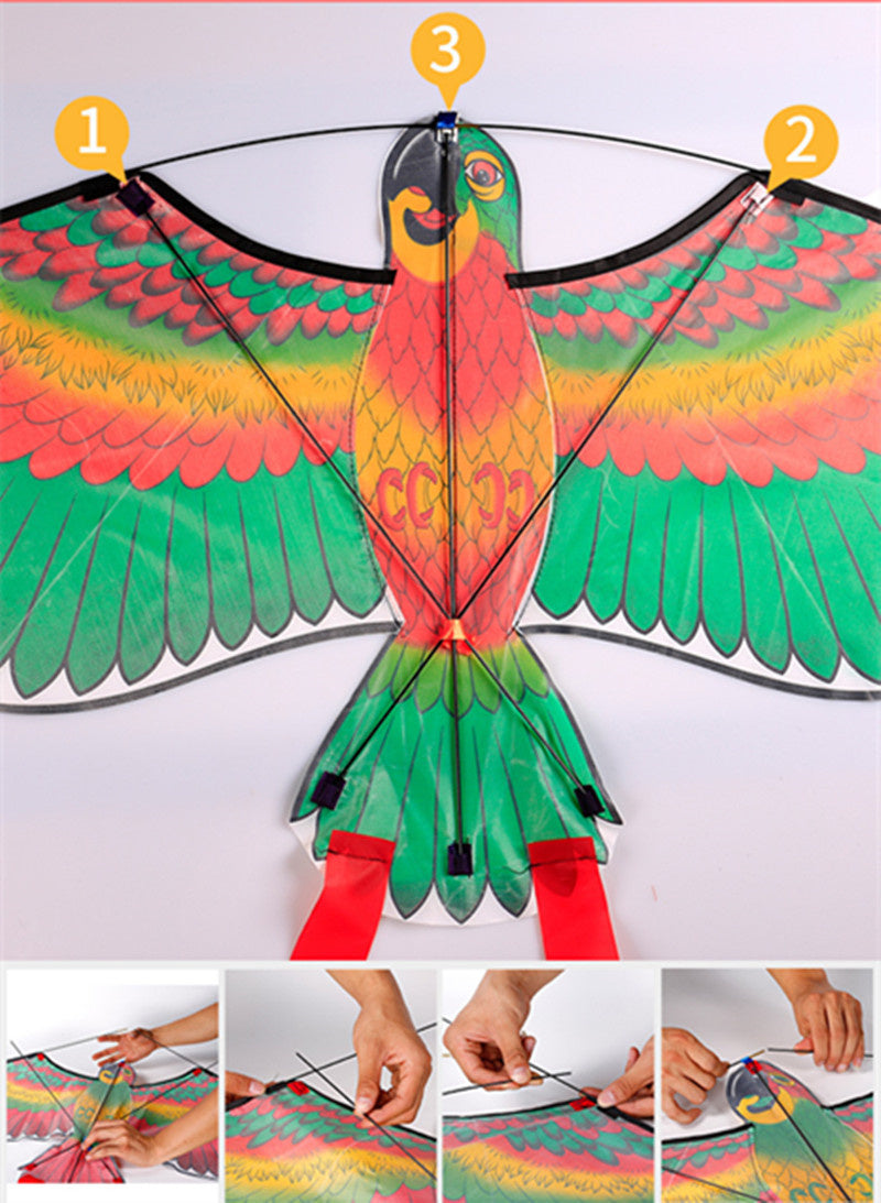 free shipping parrot kites flying toys for children kites reel weifang kites factory volantines rainbow high paraglider fishing