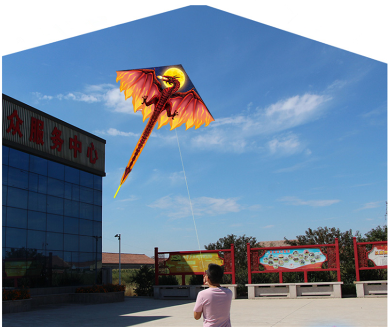 free shipping new flame dragon kite breeze easy to fly children's kite net red kite wheel adult beginner's kite