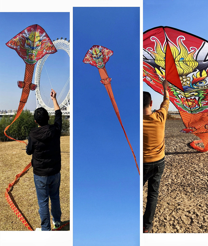 free shipping 100m chinese dragon kite flying handle line large kite snake kites for kids cometas paragliding windsurf