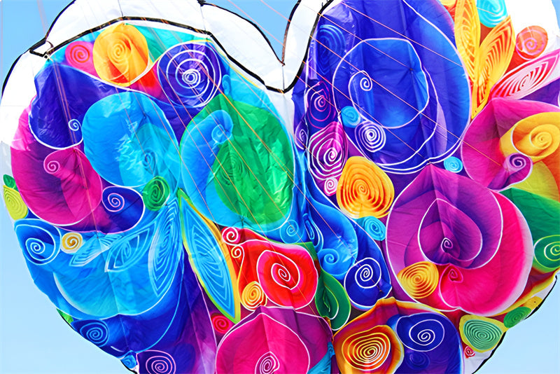 free shipping inflatable kites heart kites fly nylon fabric kite weifang kite string steering kite outdoor toys for adults kites