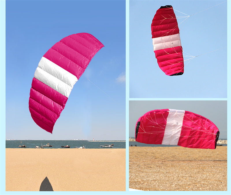 free shipping 210cm dual line sport power kite flying for new beginner parachute rainbow umbrella nylon fabric paraglider koi