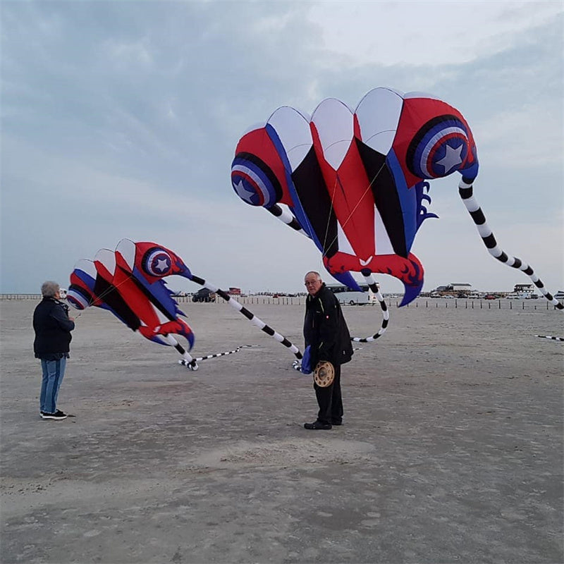 Free Shipping 7㎡~16㎡ Trilobite Kite Large Single Line Parafoil Kite Line Laundry Soft Inflatable Kite 30D Ripstop Nylon with Bag