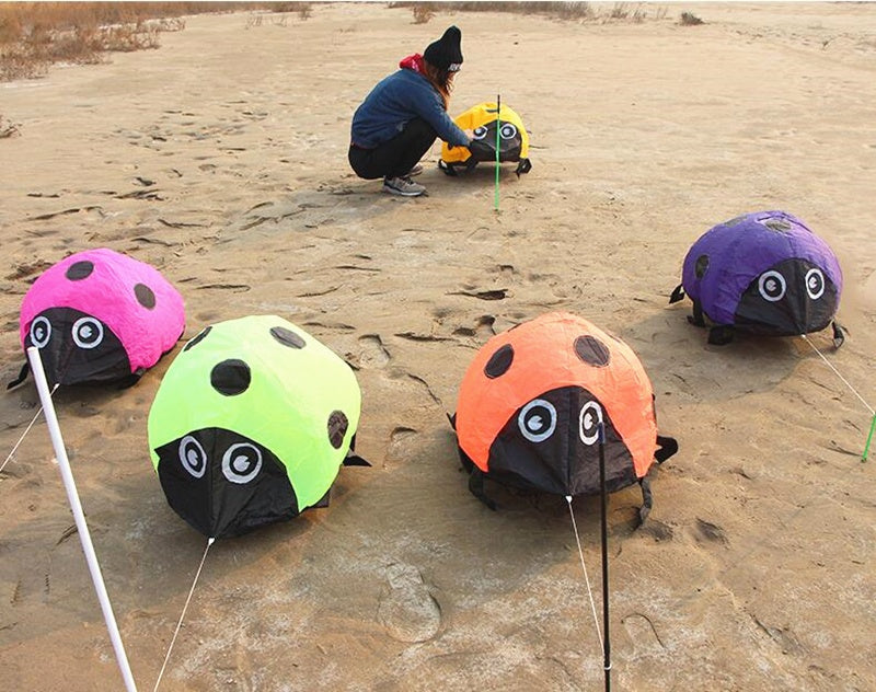 free shipping ladybird kite soft kites for kids can walk not flying ripstop nylon outdoor game toys weifang kites factory bat