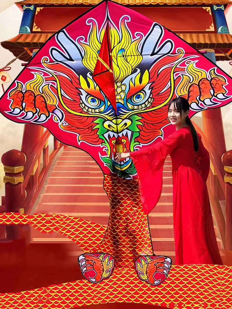 free shipping 100m chinese dragon kite flying handle line large kite snake kites for kids cometas paragliding windsurf