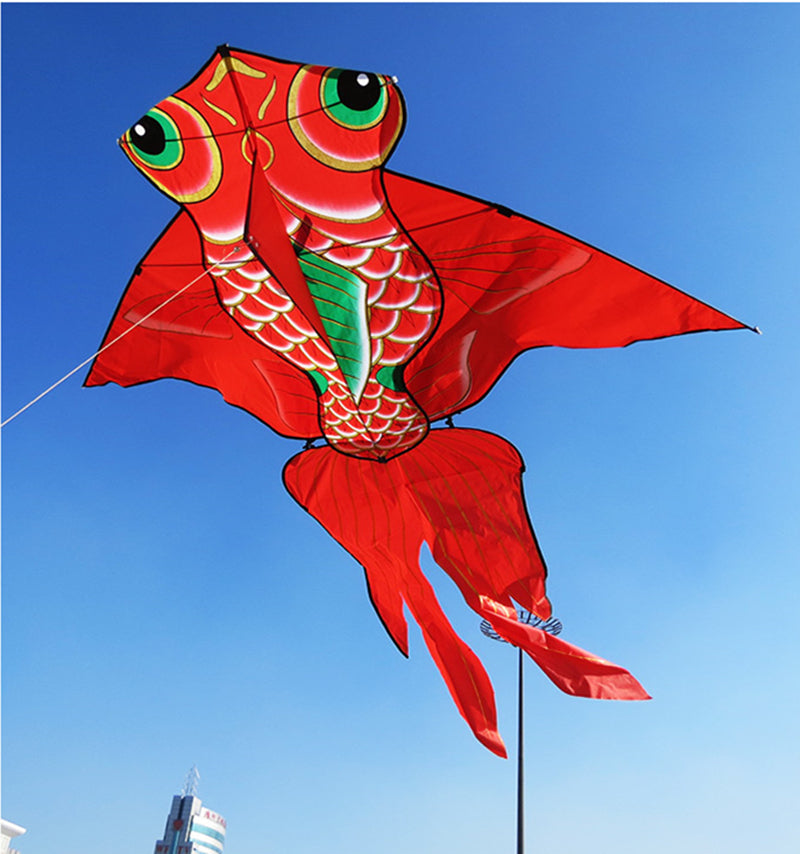 free shipping goldfish kite flying traditional swallow kite string line for children kites fish kites kids toys outdoor game koi