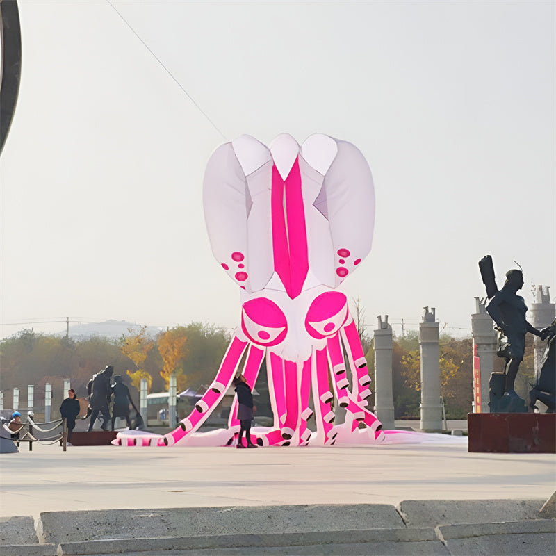 Free Shipping 12m~18m Giant Octopus Kite 3D Huge Single Line Soft Inflatable Kite Festival Show Kite 30D Ripstop Nylon Fabric with Bag