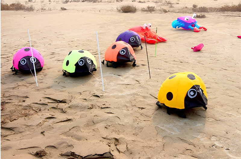 free shipping ladybird kite soft kites for kids can walk not flying ripstop nylon outdoor game toys weifang kites factory bat